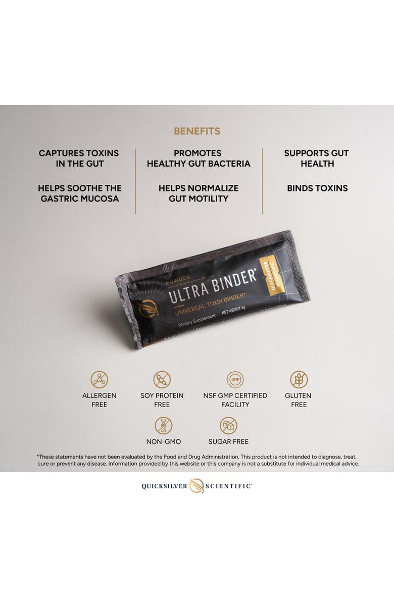 Quicksilver Scientific Ultra Binder Bentonite Clay Zeolite and Charcoal Supplement, Alternate, color, NO COLOR