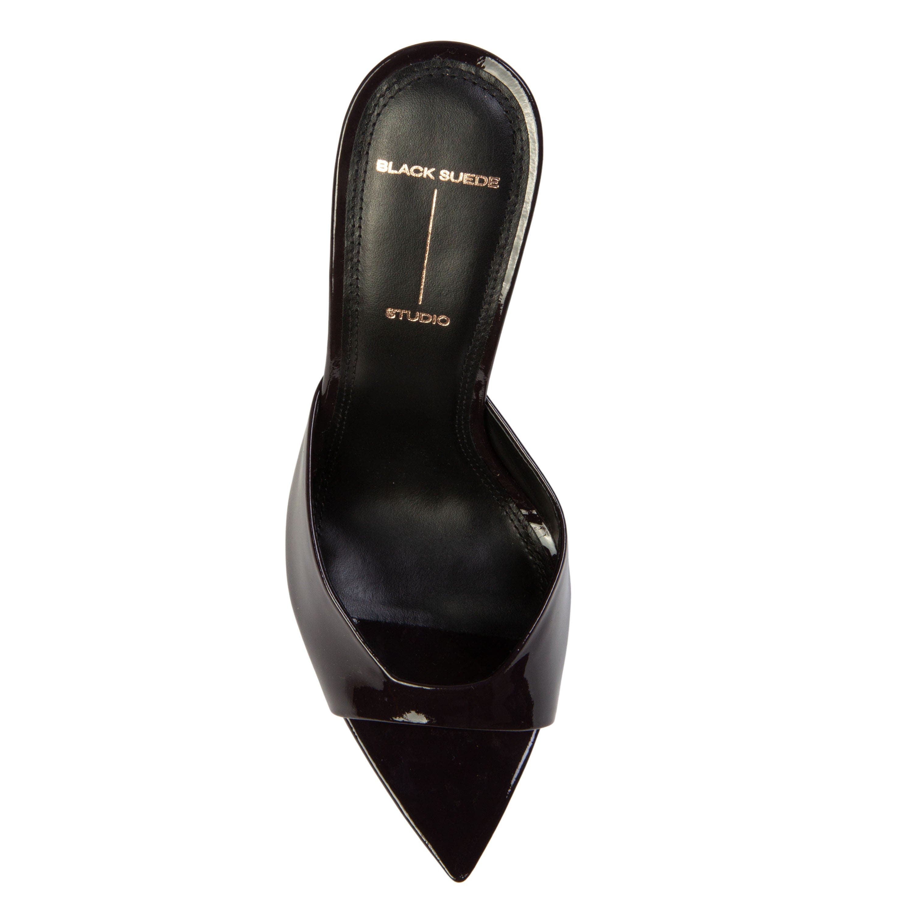 BLACK SUEDE STUDIO Brea Patent Mule, Alternate, color, Dark Plum Patent Leather