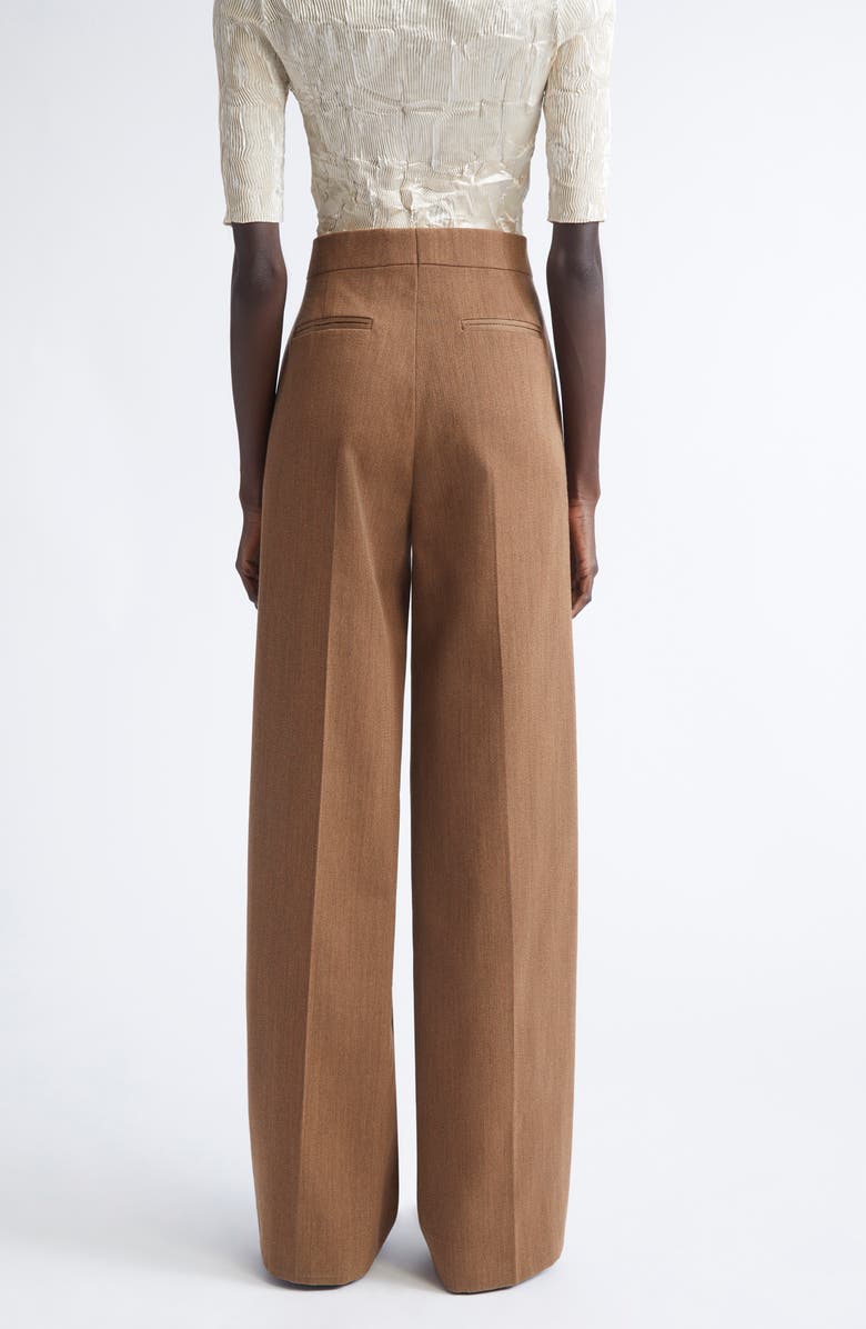 FFORME Agel Tailored Wide Leg Virgin Wool Trousers, Alternate, color, Camel Melange