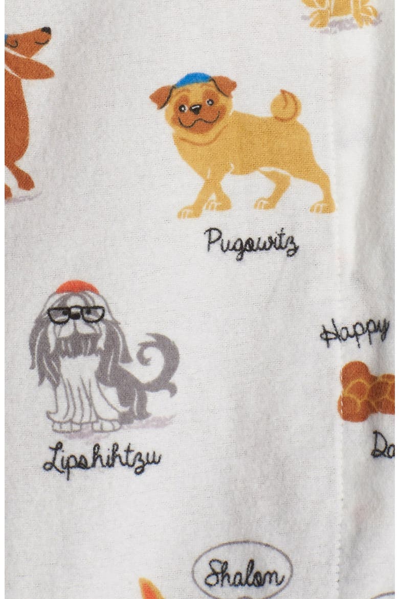Print Flannel Pajamas, Alternate, color, ECRU HANNUKA
