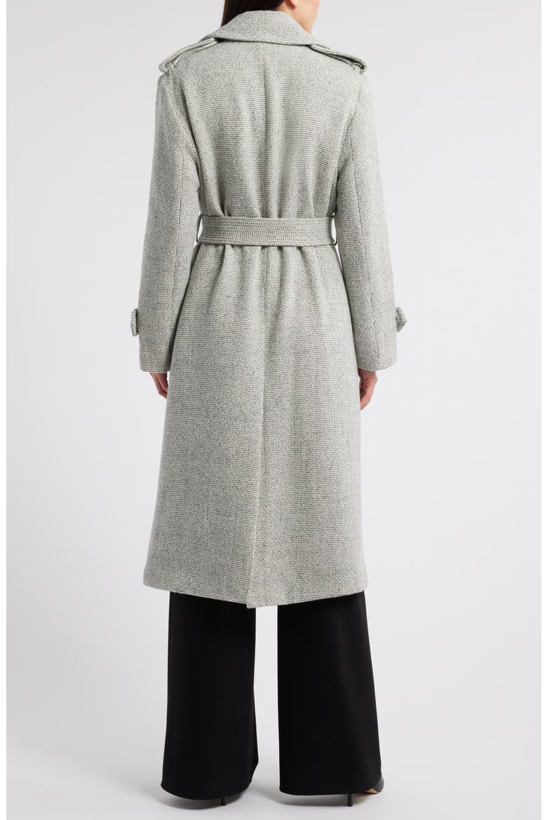 Alba Wool Blend Double Breasted Coat, Alternate, color, BLACK/ WHITE
