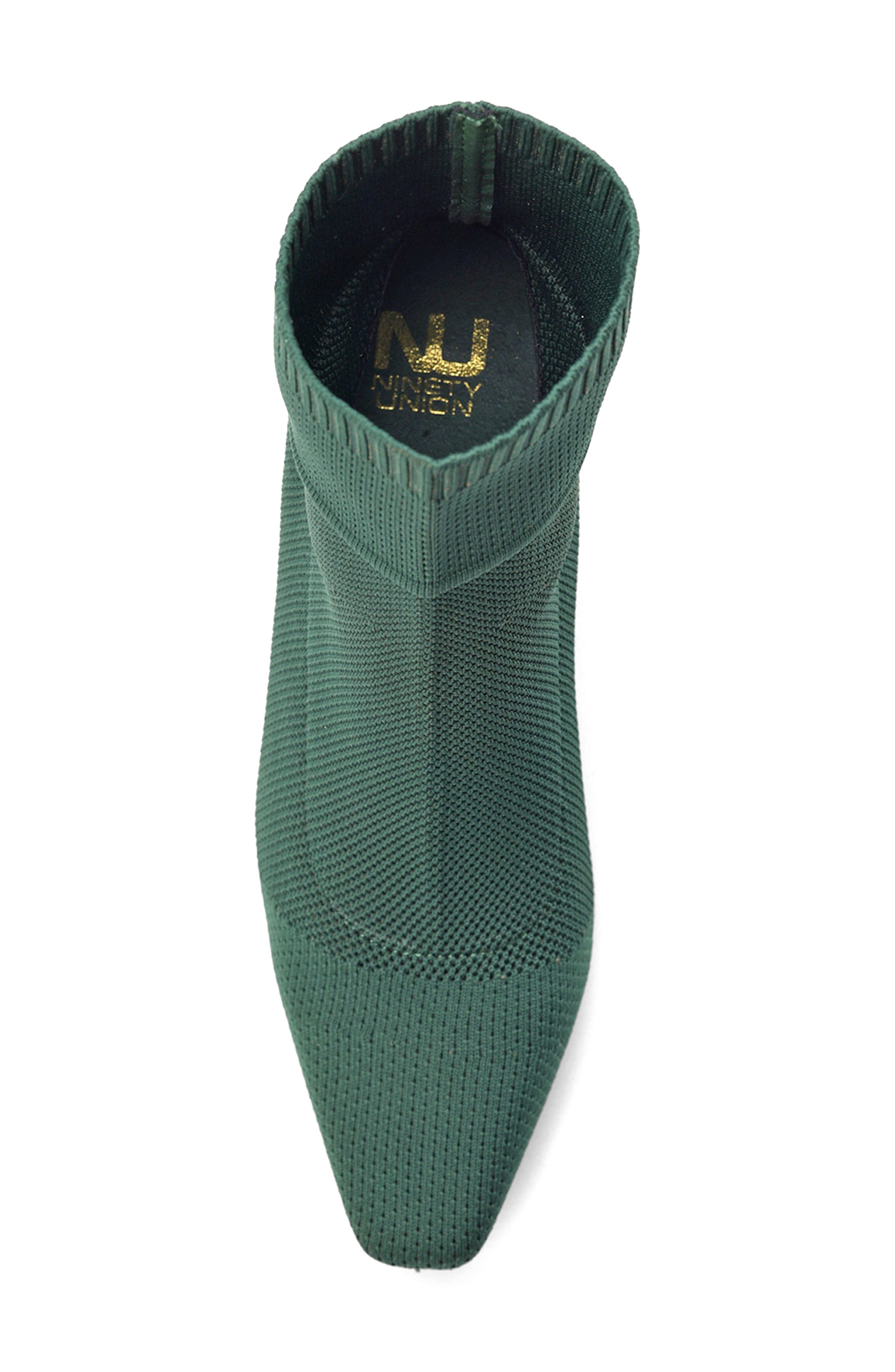 Sidney Block Heel Sock Bootie, Alternate, color, GREEN