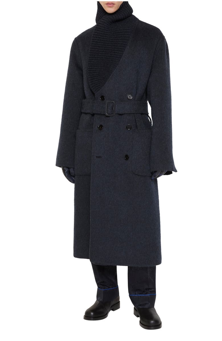 Burberry Wool Mohair Blend Coat, Main, color, Night Grey Melange