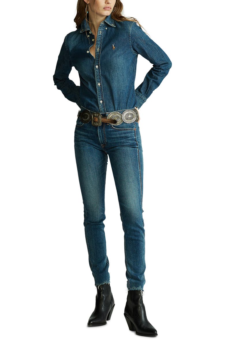 Polo Ralph Lauren Denim Button-Down Shirt, Alternate, color, 