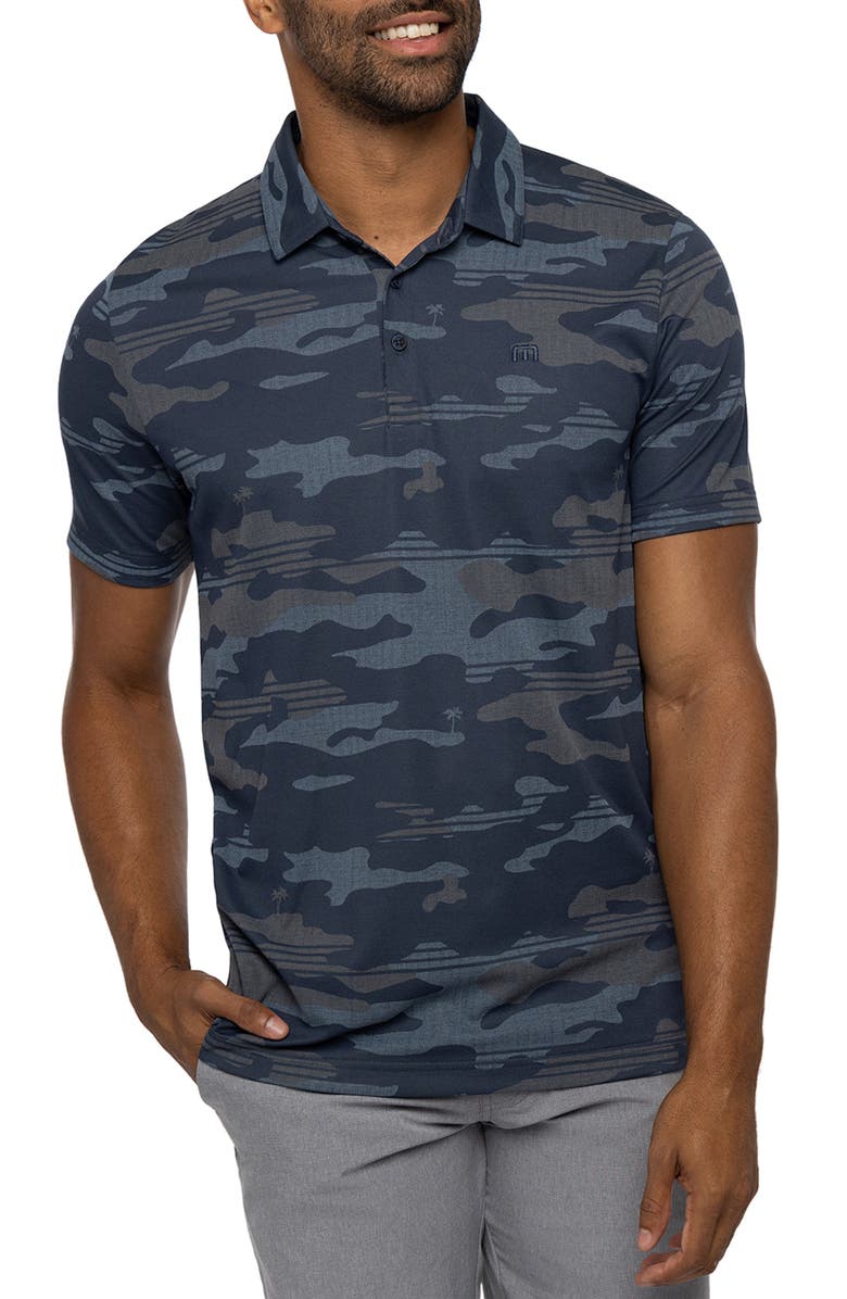 TravisMathew Beachside Stealth Camo Polo, Main, color, Blue Nights