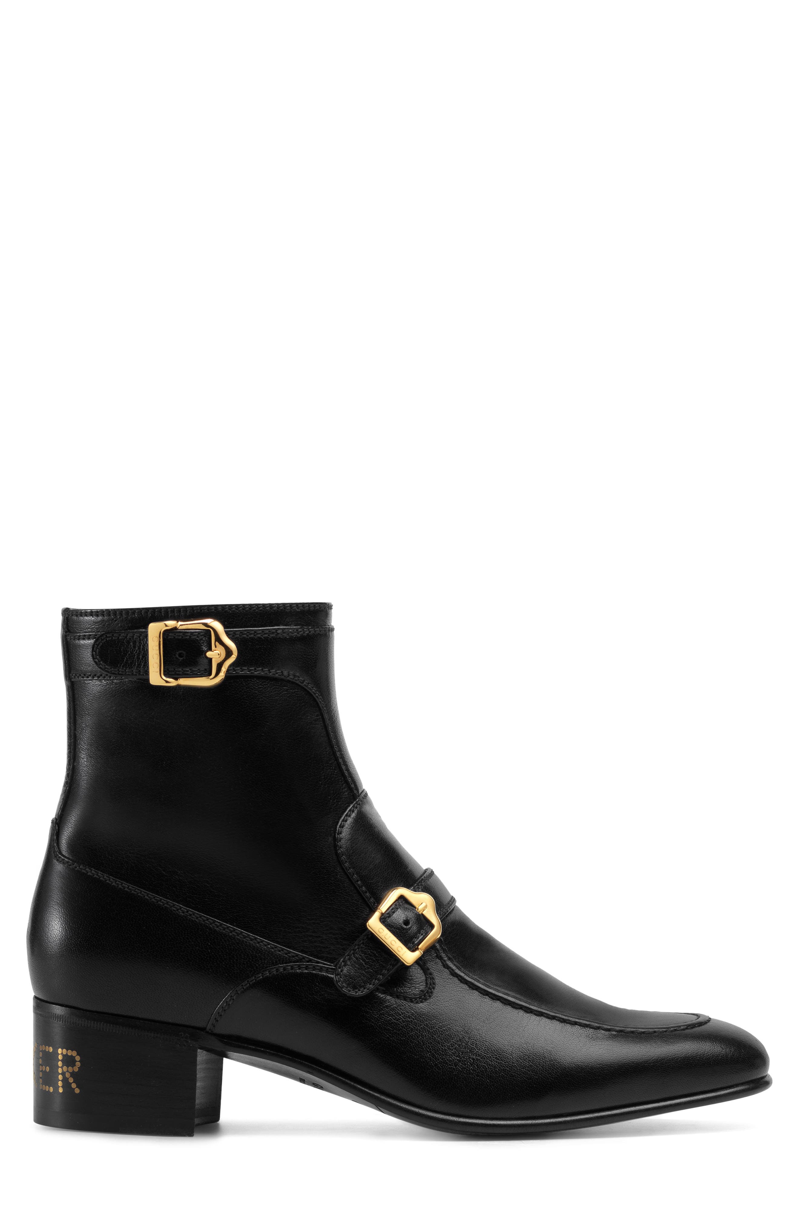 Gucci Double Buckle Boot, Alternate, color, 