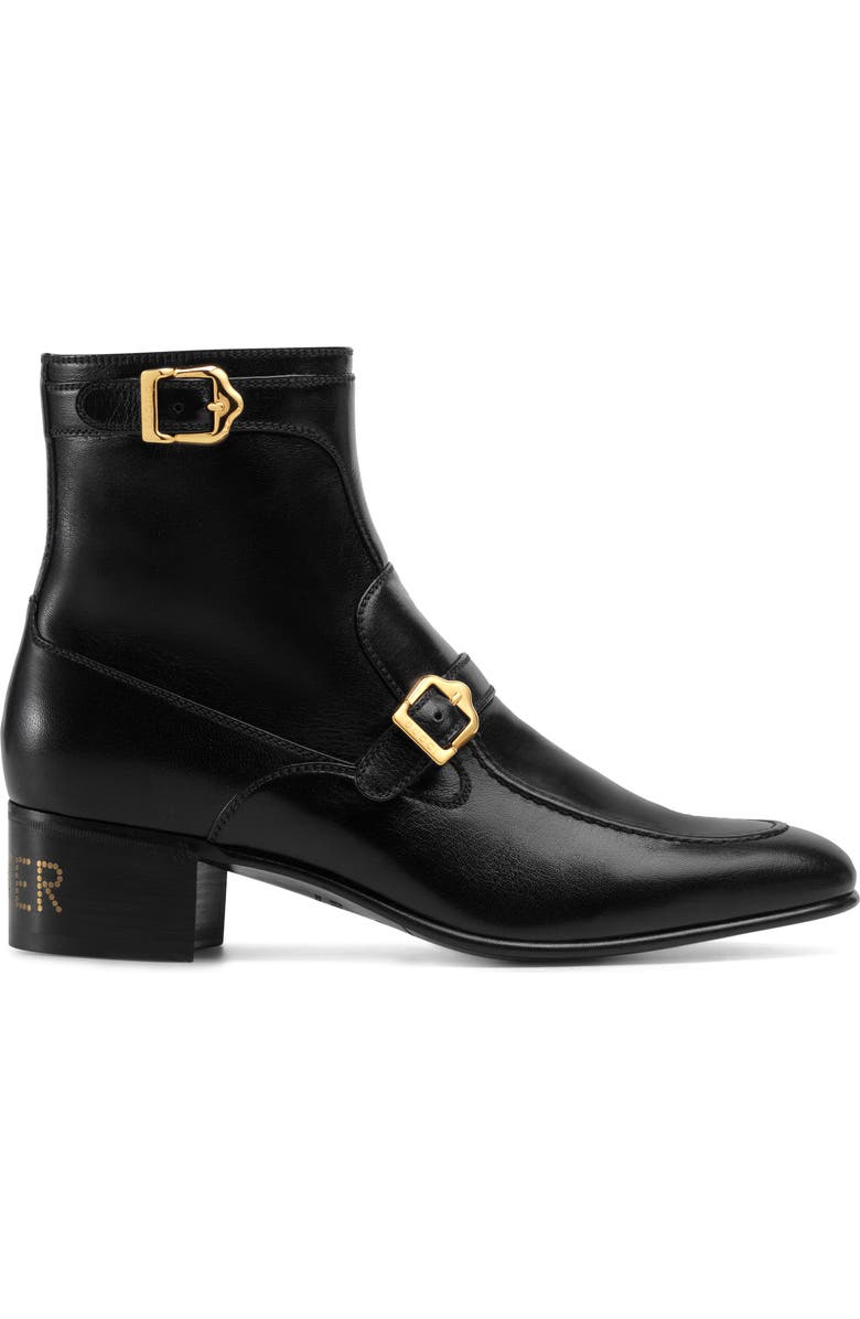 Gucci Double Buckle Boot, Alternate, color,