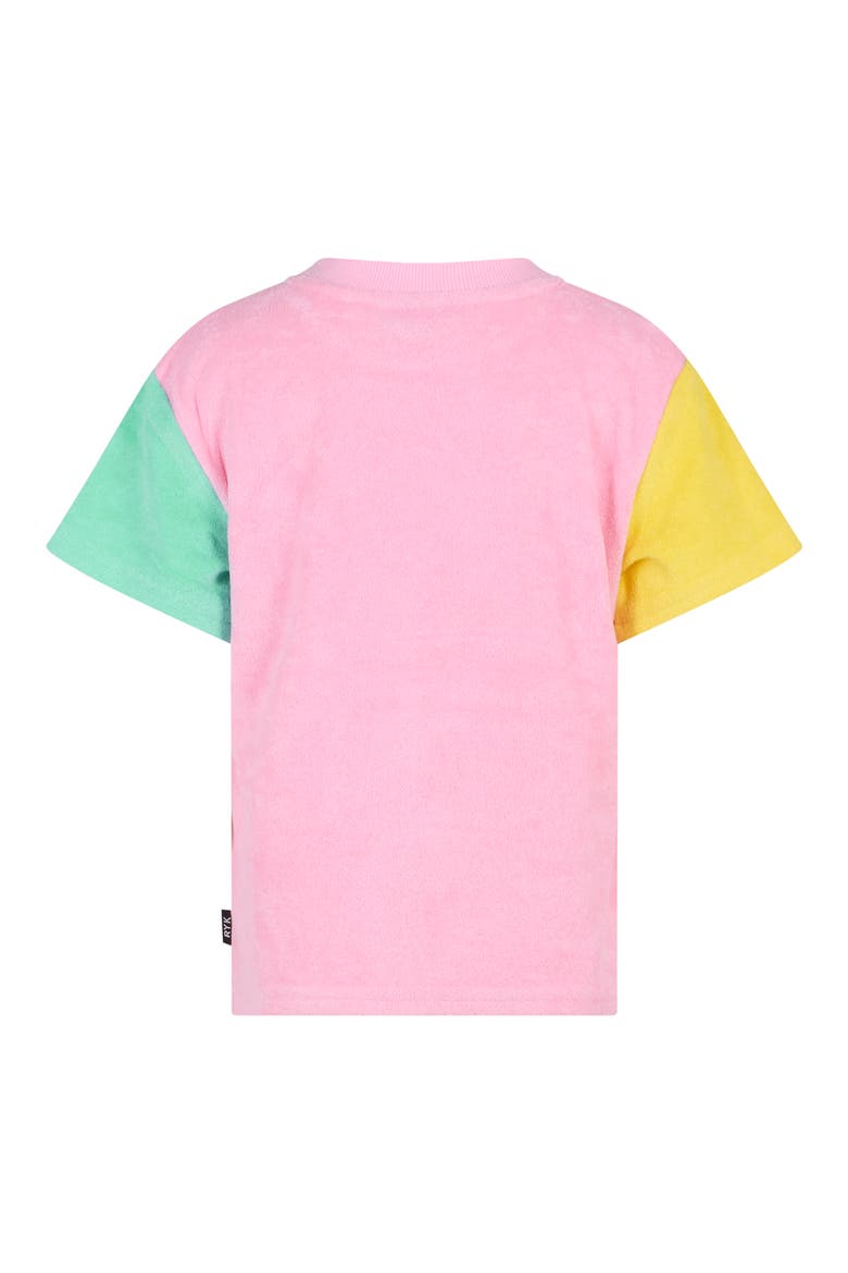 Kids' Color-blocked Terry Tee, Alternate, color, PINK