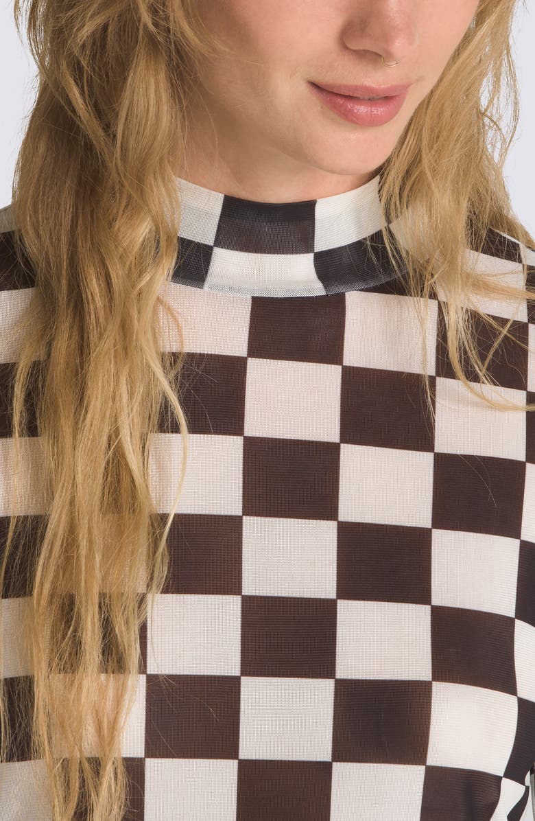 Vans Position Checker Mock Neck Mesh Top, Alternate, color,