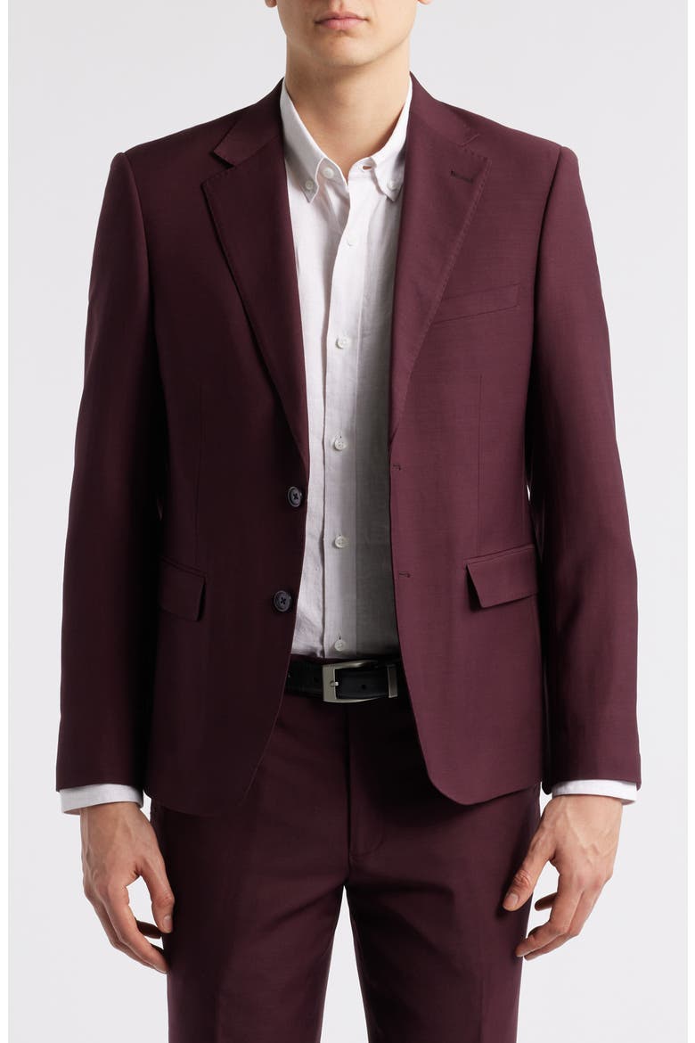 Matteo Slim Fit Burgundy Wool Suit, Alternate, color, MERLOT
