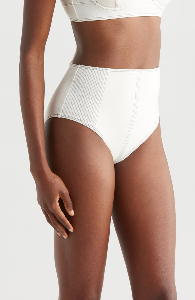 Ulla Johnson Kiele High Waist Bikini Bottoms, Alternate, color, Cowrie