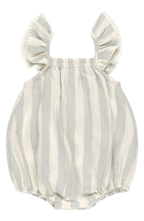 Shop Quincy Mae Bonnie Stripe Organic Cotton Romper In Sky