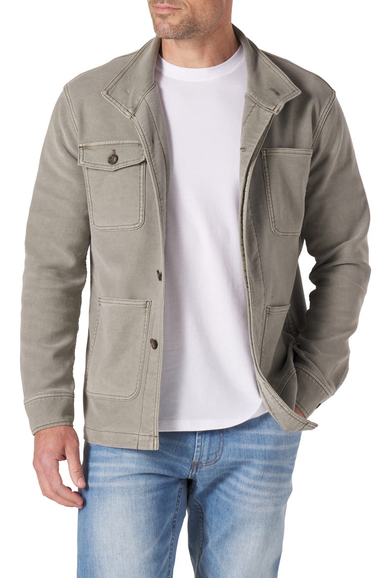 Comfort Terry Cloth Chore Coat, Main, color, MOSS