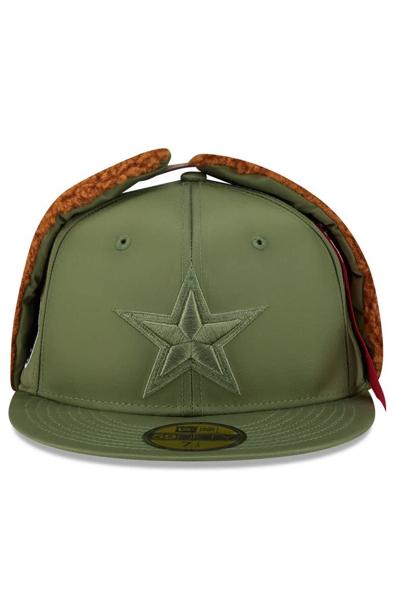 New Era x Alpha Industries Men's New Era x Alpha Industries  Olive Dallas Cowboys Dog Ears 59FIFTY Fitted Hat, Alternate, color, Olive