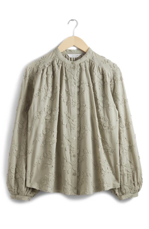 & Other Stories Floral Appliqué Blouse In Green