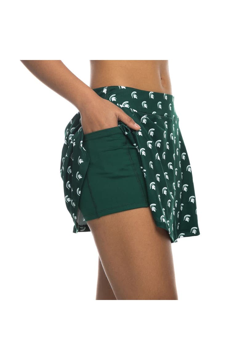 Women's ZooZatz Green Michigan State Spartans All-Over Print Flowy Skort, Alternate, color, Green