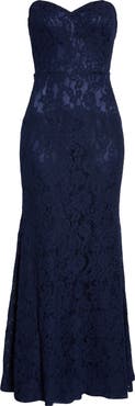 Lulus Wow the Crowd Strapless Lace Gown