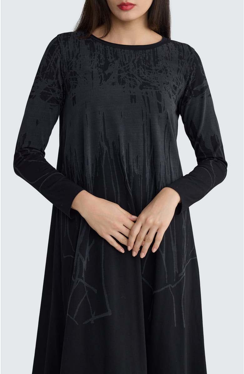 LUUKAA Lilith Printed Jersey Dress, Alternate, color, Ink Black