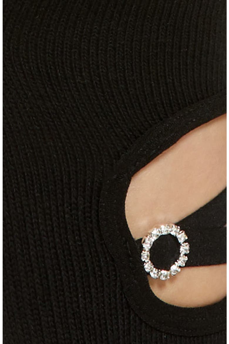 Rhinestone Buckle No-Slip Socks, Alternate, color, BLACK