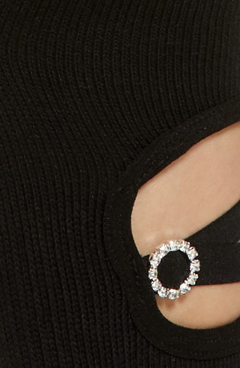 Arebesk Rhinestone Buckle No-Slip Socks, Alternate, color, Black