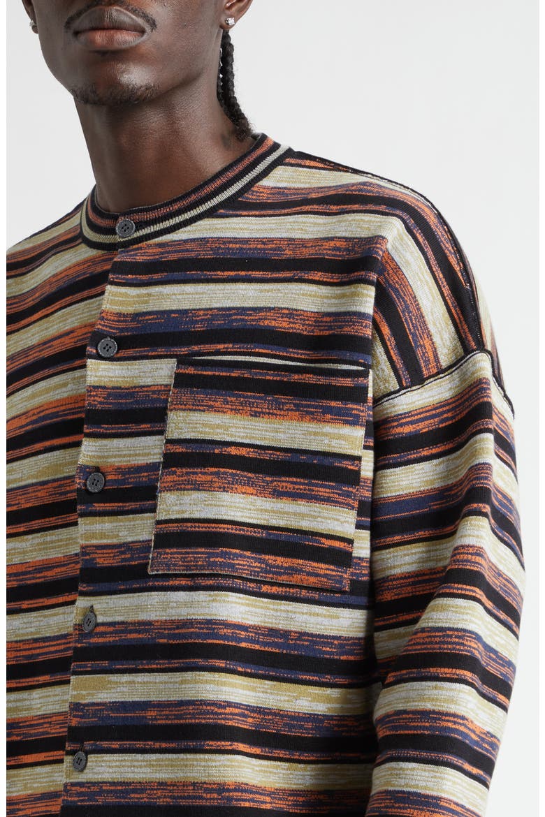 Matt Space Dyed Stripe One of a Kind Shirt Jacket, Alternate, color, BLACK MULTI
