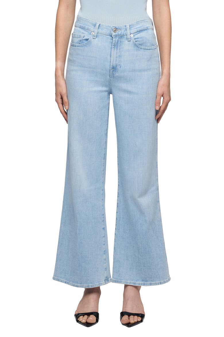 Lotta High Waist Ankle Wide Leg Jeans, Main, color, DEWDROP