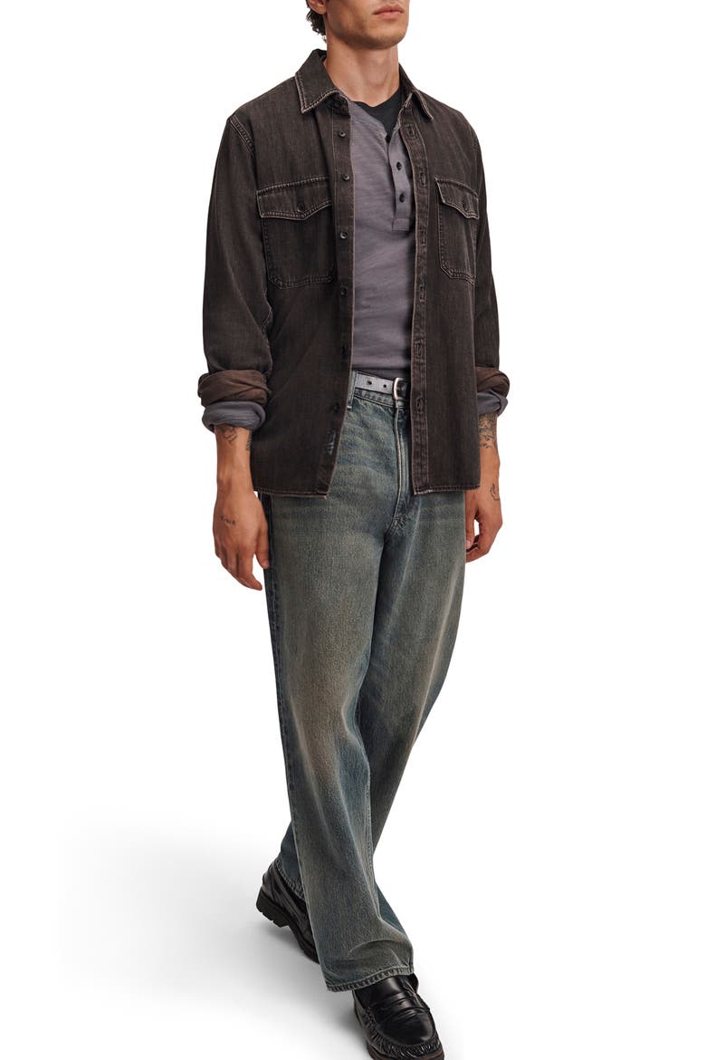 Infuse Denim CPO Shirt, Alternate, color, BROWN-BLACK