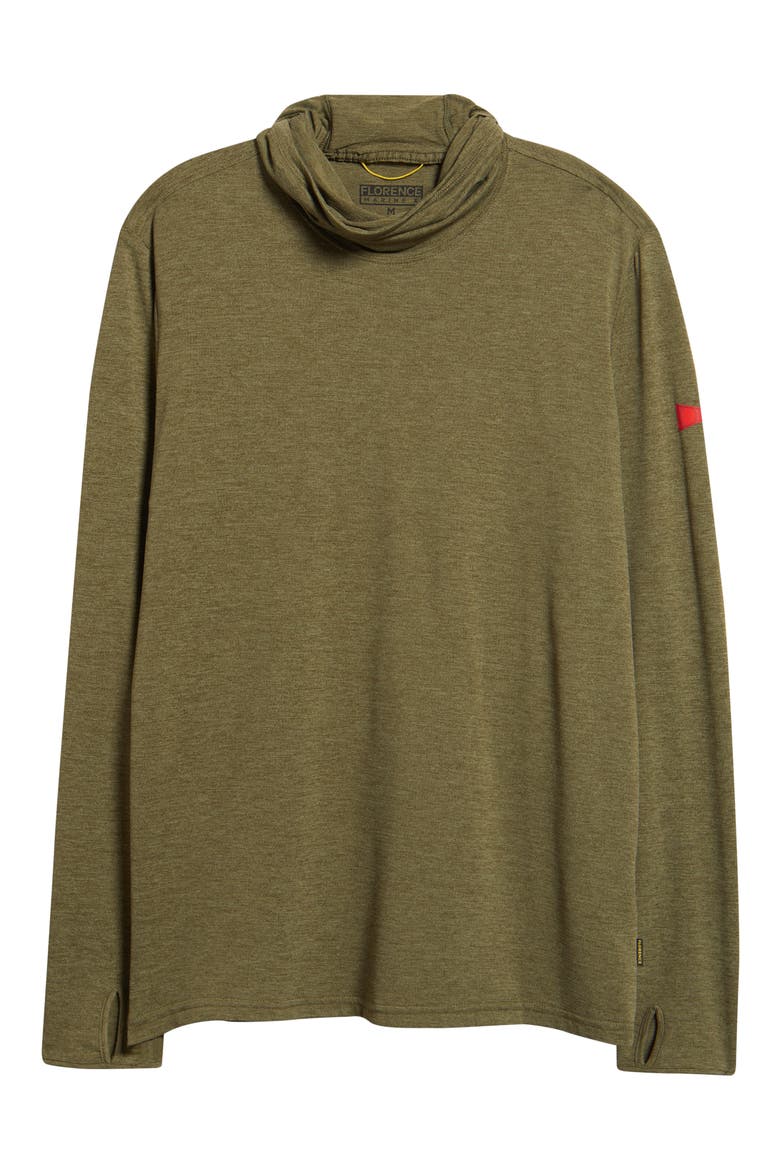 Airtex Long Sleeve Hooded Performance Top, Alternate, color, HEATHER BURNT OLIVE