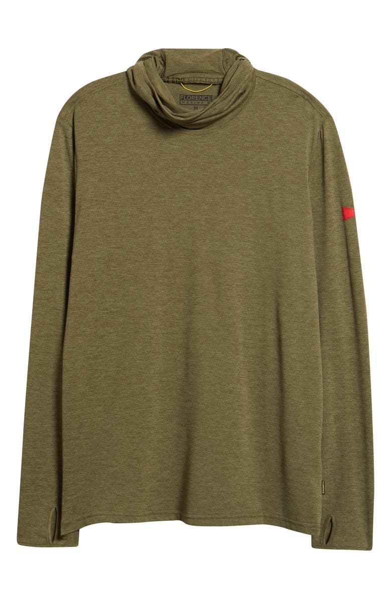 Florence Airtex Long Sleeve Hooded Performance Top, Alternate, color, Heather Burnt Olive