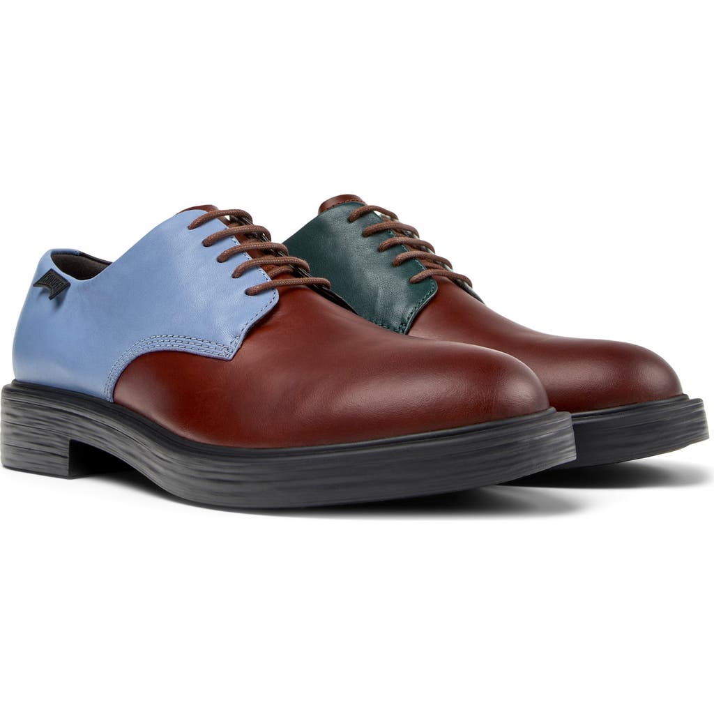 Camper Dean Colorblock Leather Derby In Brown