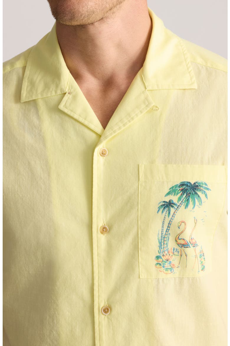 Cotton Camp Shirt, Alternate, color, YELLOW