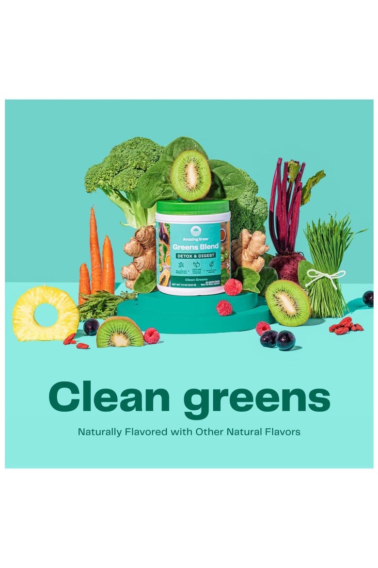 Detox Digest Green Superfood Powder Clean Greens 30 Servings, Alternate, color, None