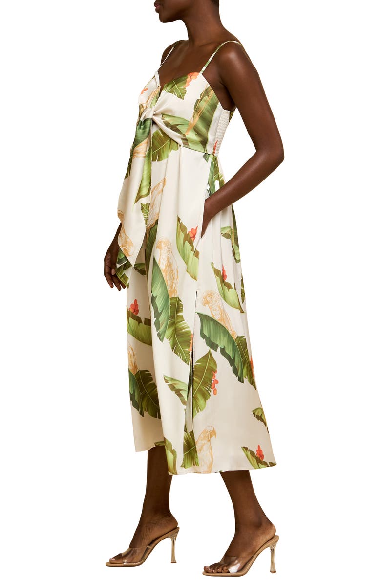 CIEBON Katella Satin Midi Sundress, Alternate, color, Cream Multi