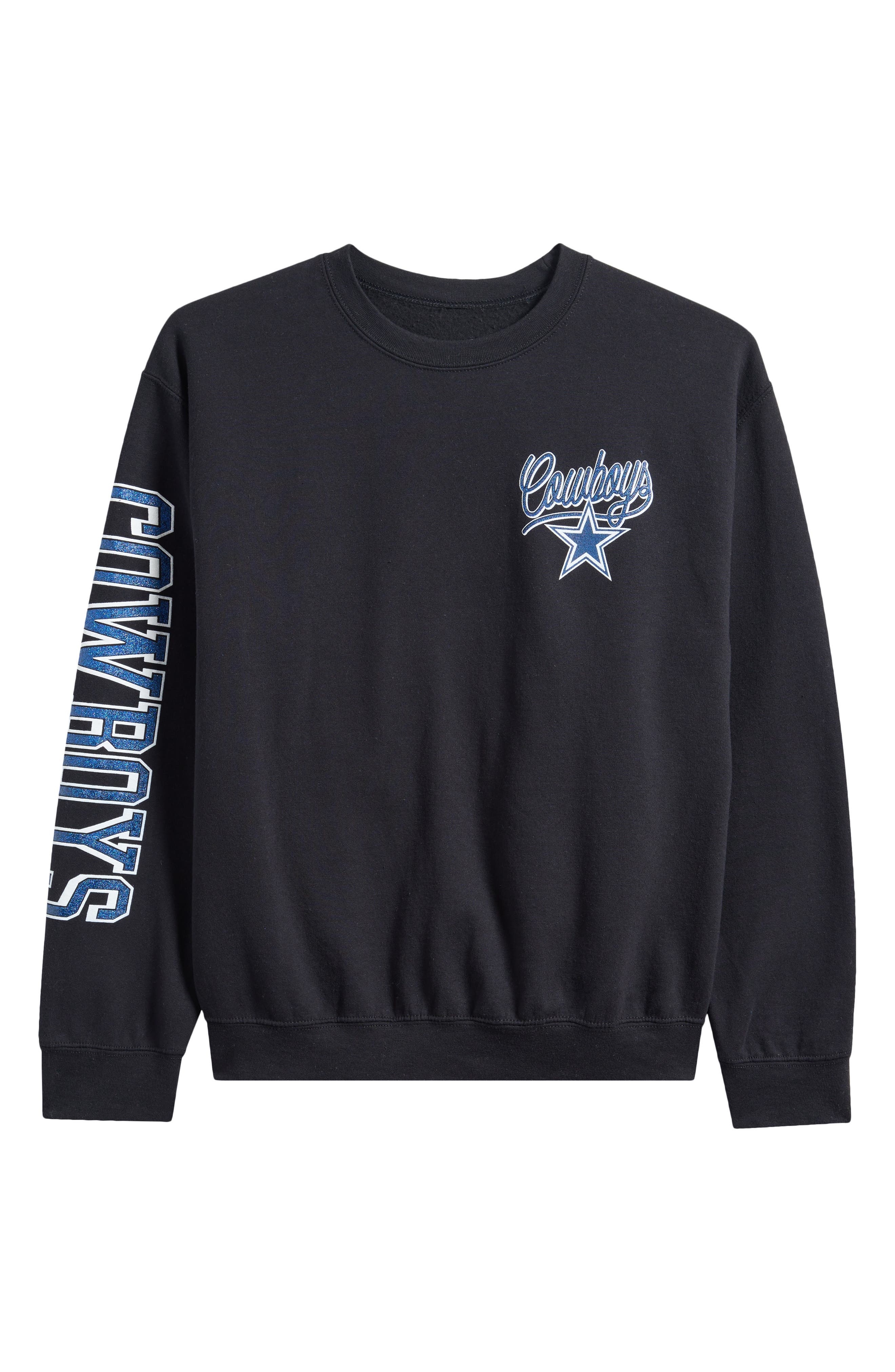 Junk Food Cowboys Glitter Cotton Blend Sweatshirt In Black