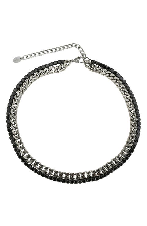 Gender Inclusive Stone & Cuban Chain Necklace