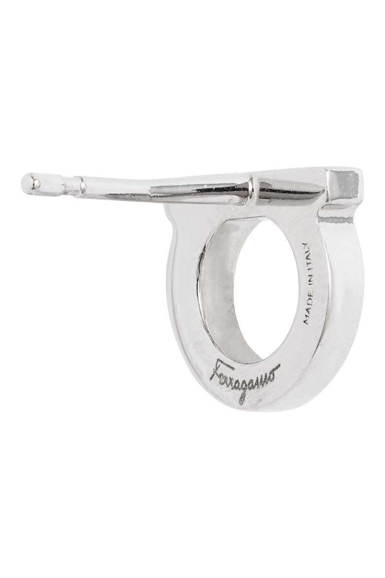 Salvatore Ferragamo Pavé Gancio Stud Earrings, Alternate, color, SILVER/ CRYSTAL