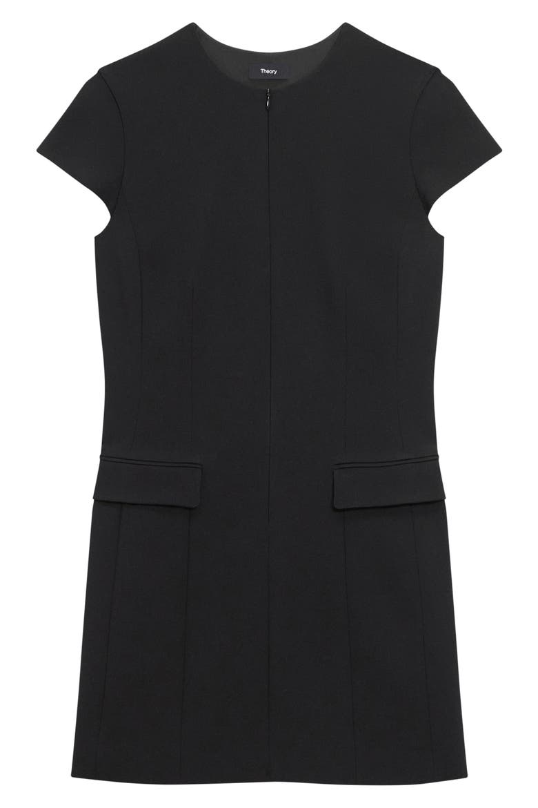 Short Sleeve Front Zip Minidress, Alternate, color, BLACK