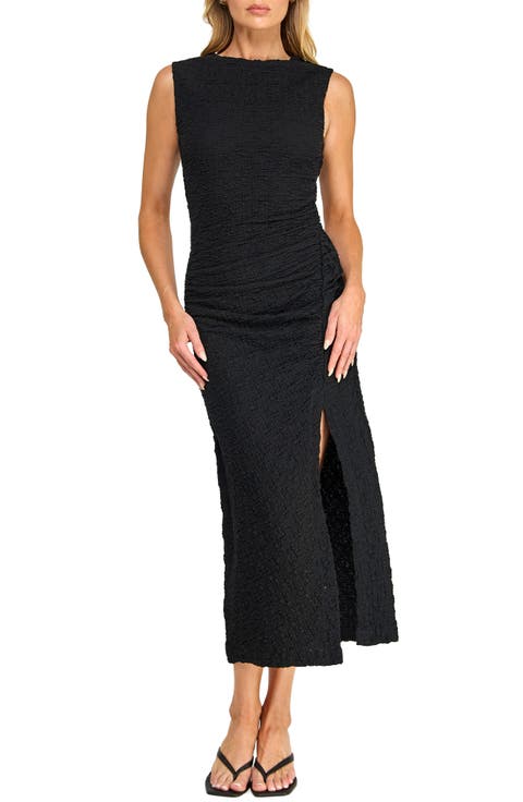 Sleeveless Textured Knit Maxi Dress