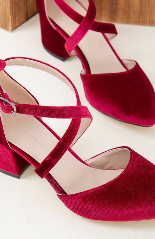 Forever & Always Shoes Dolly Low Block Heel Pumps In Red
