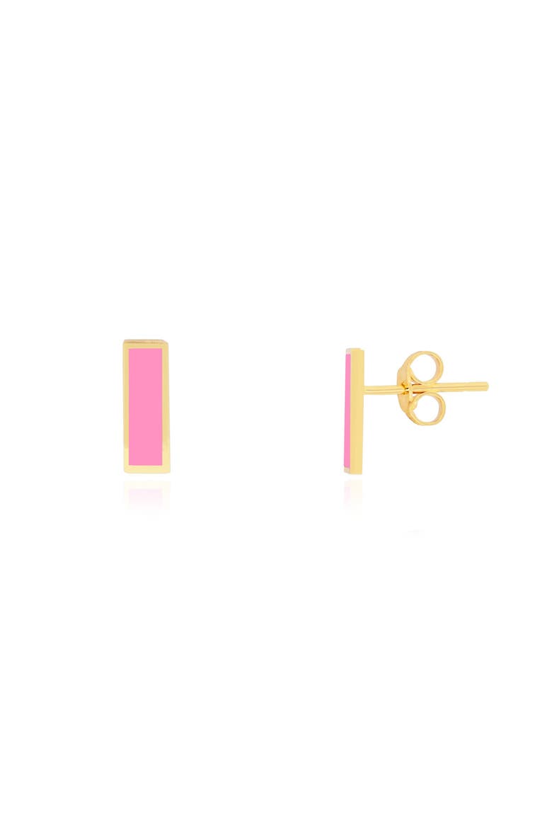 Bubblegum Pink Bar Stud Earrings, Main, color, Bubblegum Pink