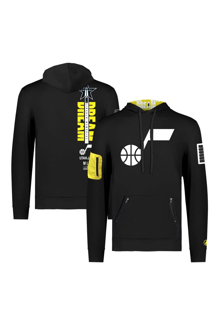 Unisex FISLL x Black History Collection  Black Utah Jazz Pullover Hoodie, Main, color, Black