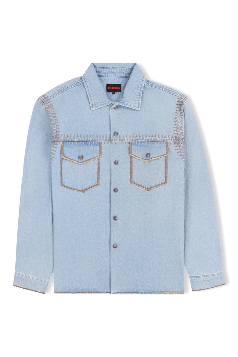 Fortress Denim Button-Up Shirt, Alternate, color, WASHED INDIGO
