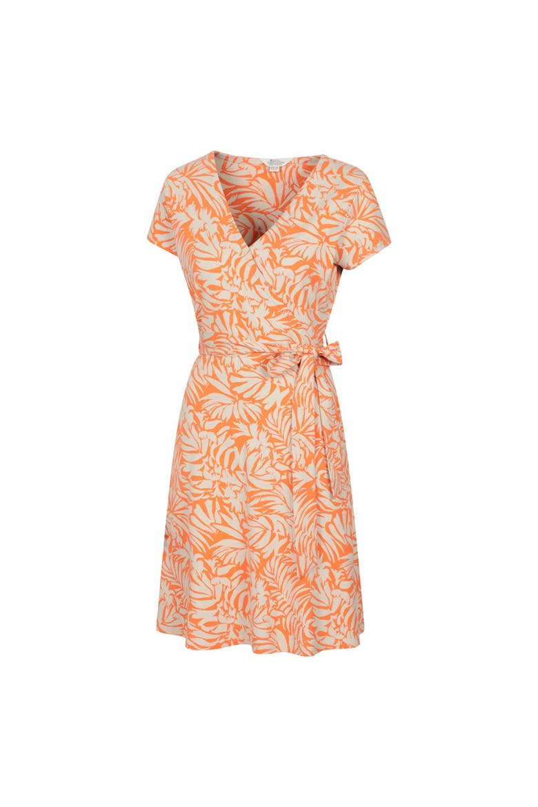 Santorini Patterned Jersey Uv Protection Dress, Alternate, color, Orange