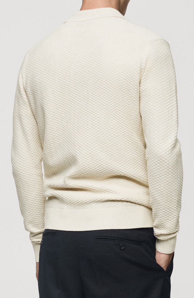 MANGO Textured Knit Polo Sweater, Alternate, color, 