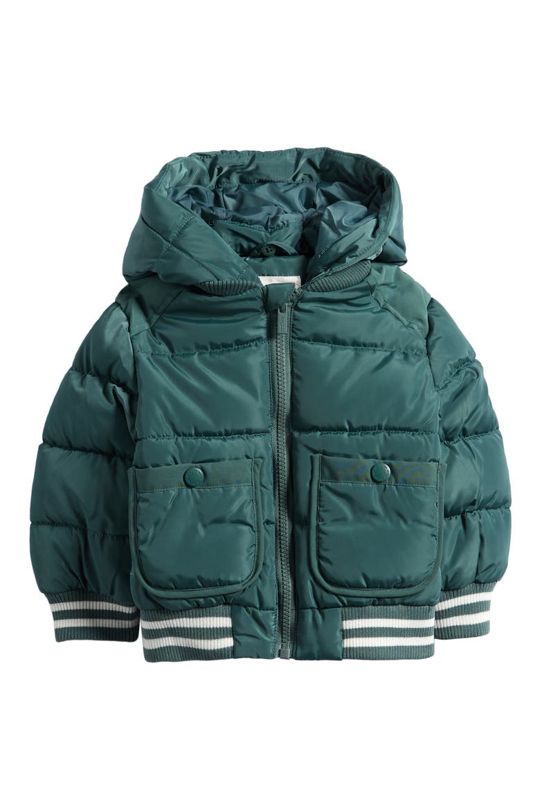 Hooded Puffer Jacket, Main, color, DARK GREEN