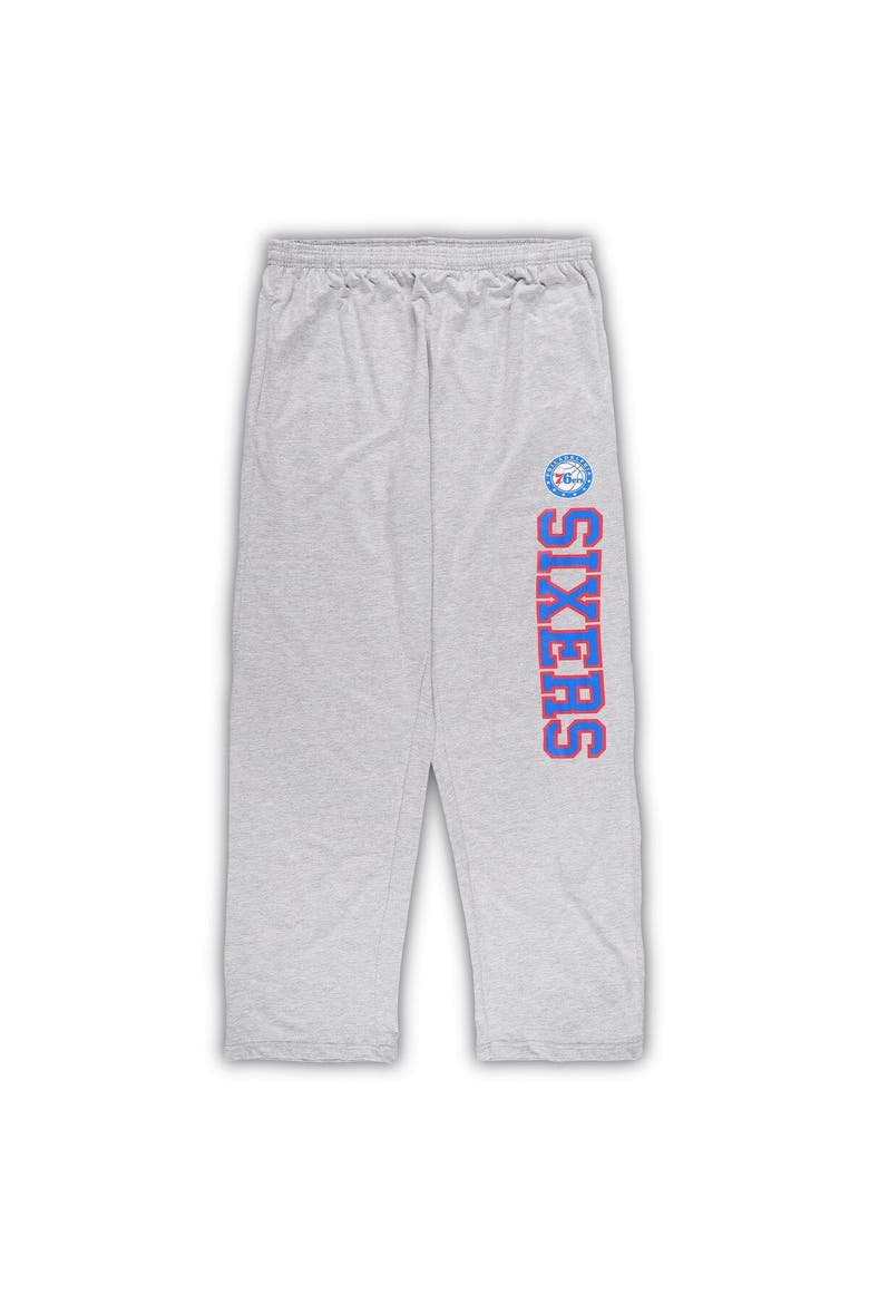 Men's Concepts Sport Royal/Heather Gray Philadelphia 76ers Big & Tall T-Shirt and Pajama Pants Sleep Set, Alternate, color, Royal