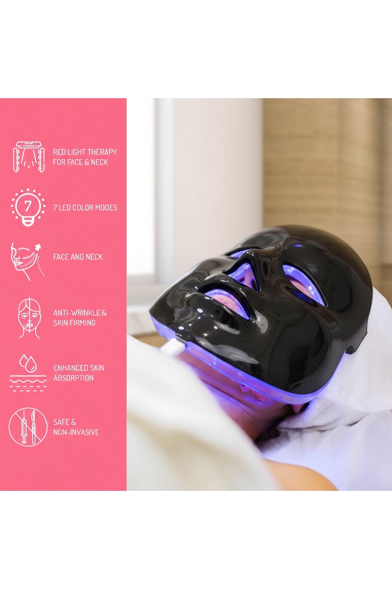 7-in-1 LED Light Therapy Mask - Advanced Skin Rejuvenation at Home, Alternate, color, Black
