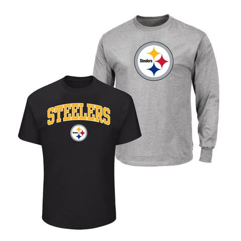 Men
s Fanatics  Black/Heather Gray Pittsburgh Steelers Big 
Tall 2-Pack T-Shirt Set