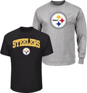 FANATICS Men's Fanatics  Black/Heather Gray Pittsburgh Steelers Big & Tall 2-Pack T-Shirt Set