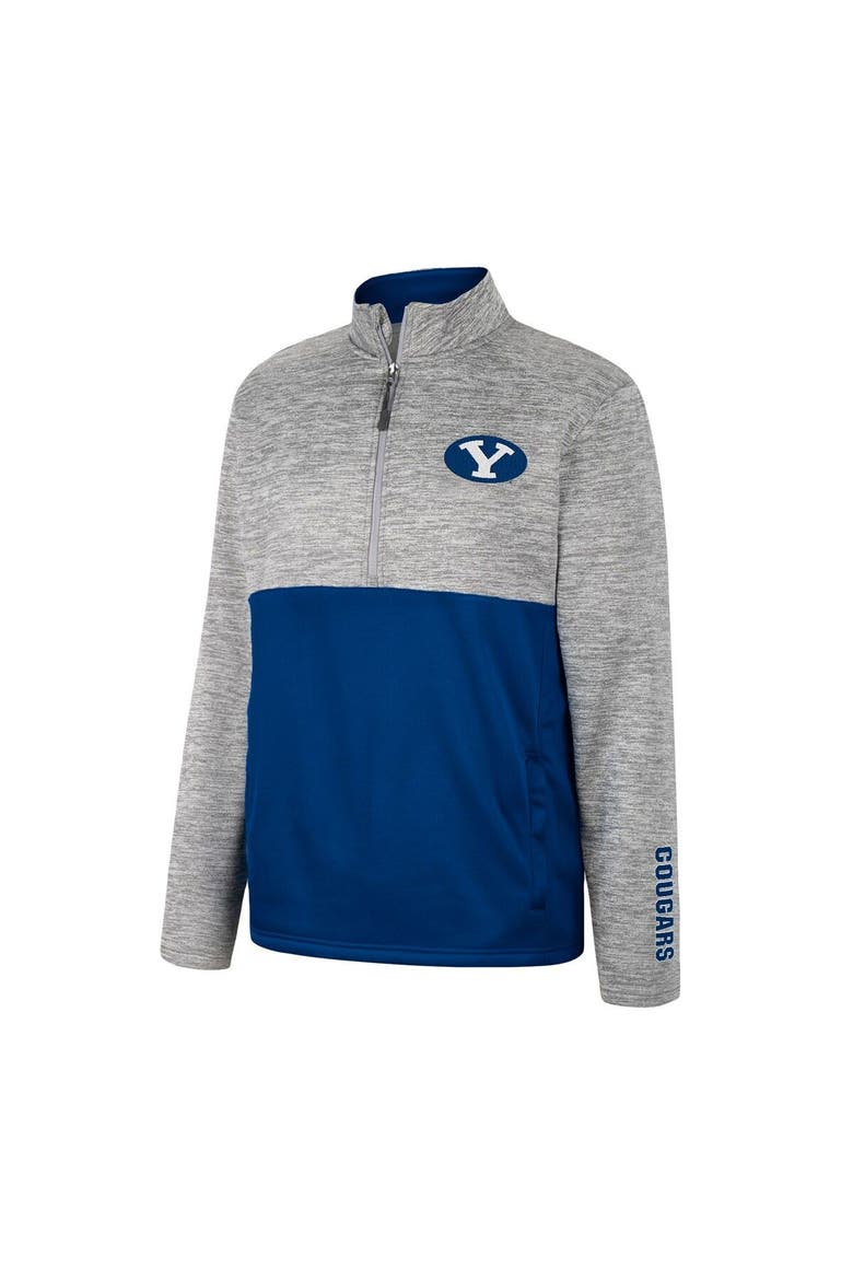 Men's Colosseum Gray BYU Cougars John Half-Zip Jacket, Alternate, color, Heather Gray
